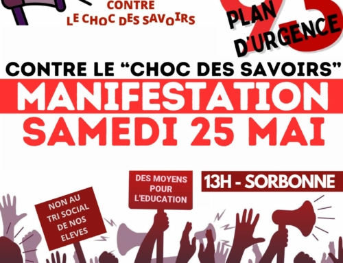 Rendez-vous dans le cortège 93 le 25 mai pour la manifestation parisienne contre le « choc des savoirs » !