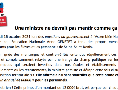 COMMUNIQUE : Une Ministre ne devrait pas mentir comme ça !