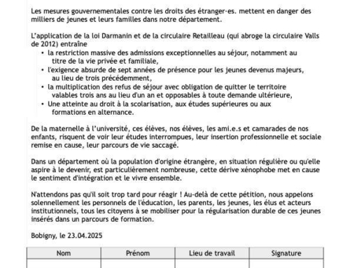 Alerte : Des milliers de jeunes scolarisés et leur famille mis en danger. Signez la pétition!
