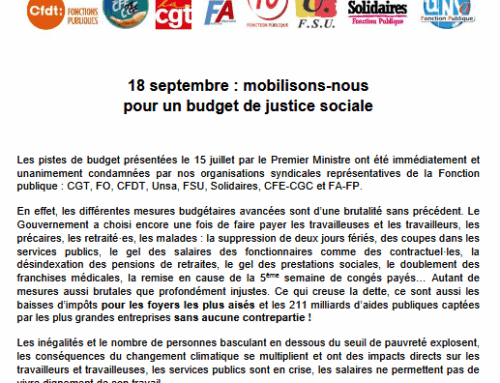Les sacrifices pour le monde du travail, ça suffit ! En grève le 18 septembre