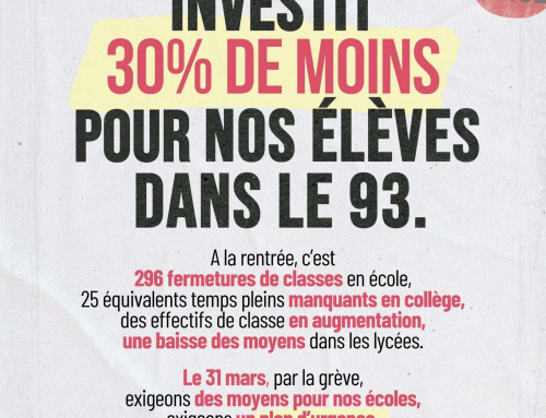 Pour nos salaires et nos pensions, pour des moyens pour l’école : EN GRÈVE LE 31 MARS !